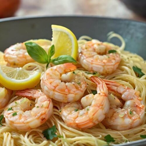 Lemon Butter Garlic Shrimp Pasta Recipe