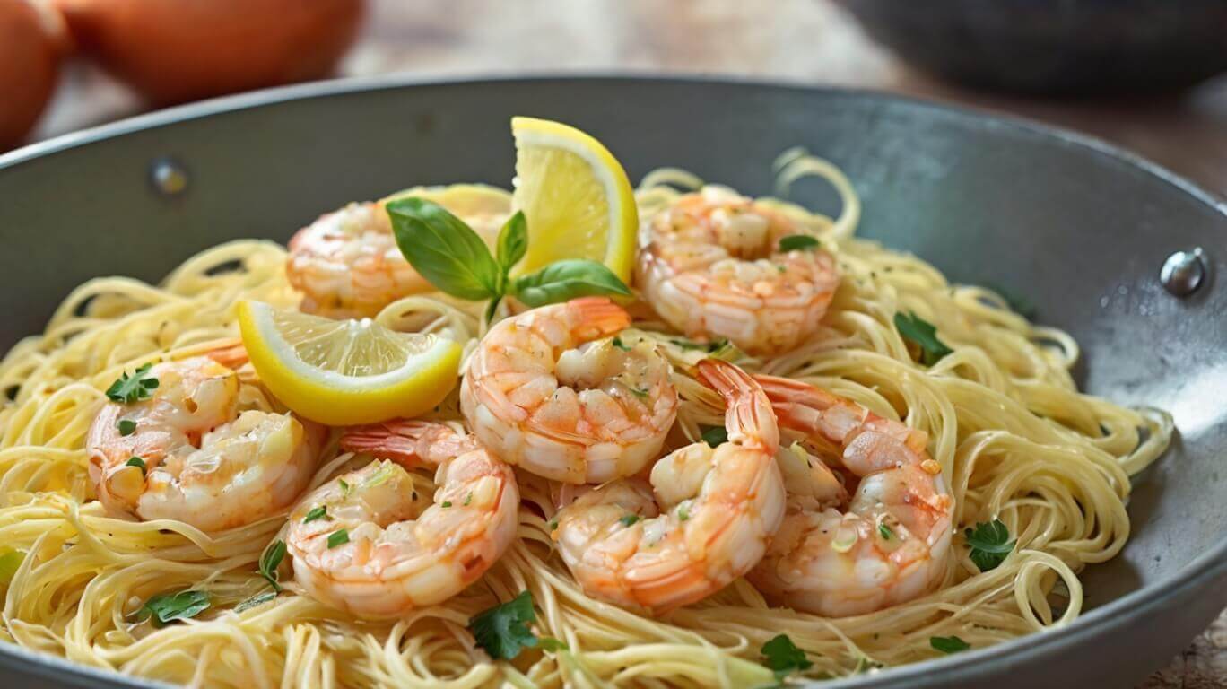 Lemon Butter Garlic Shrimp Pasta Recipe