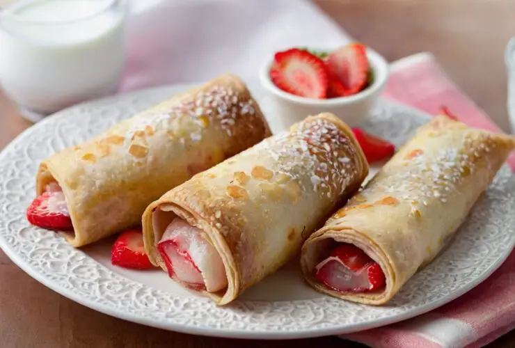 Strawberry Cheesecake Stuffed Eggrolls Recipe