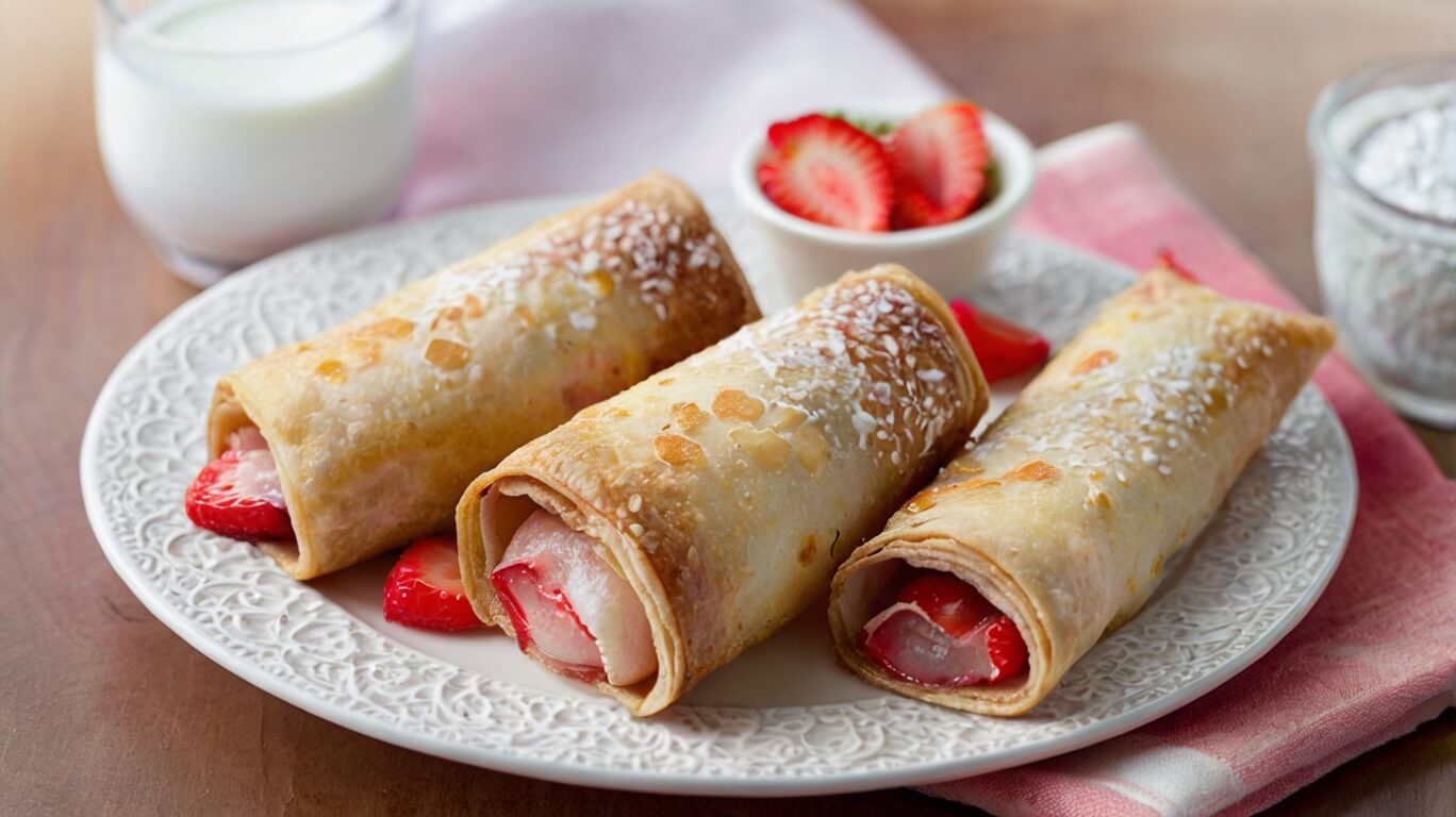 Strawberry Cheesecake Stuffed Eggrolls Recipe