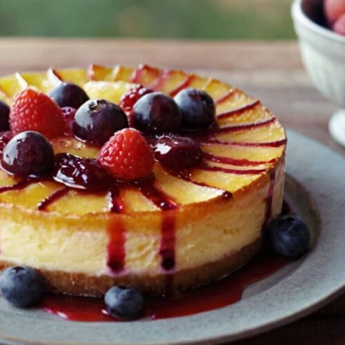Summer Berry and Peach Cheesecake Recipe