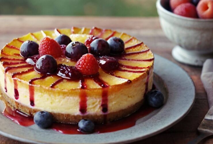 Summer Berry and Peach Cheesecake Recipe