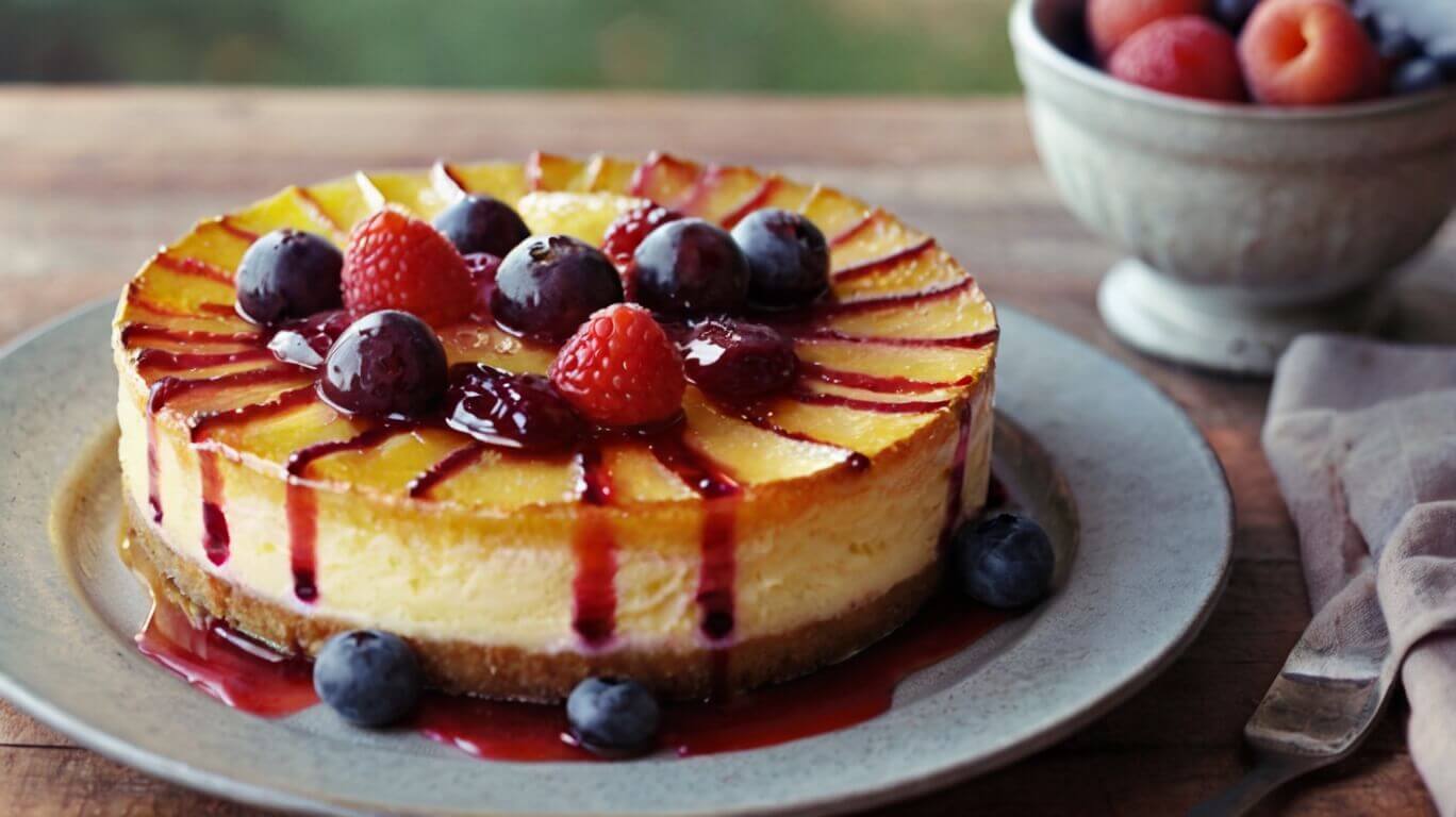 Summer Berry and Peach Cheesecake Recipe