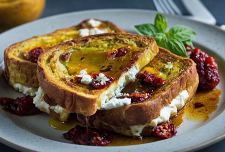 Sun Dried Tomato and Feta Stuffed French Toast Recipe