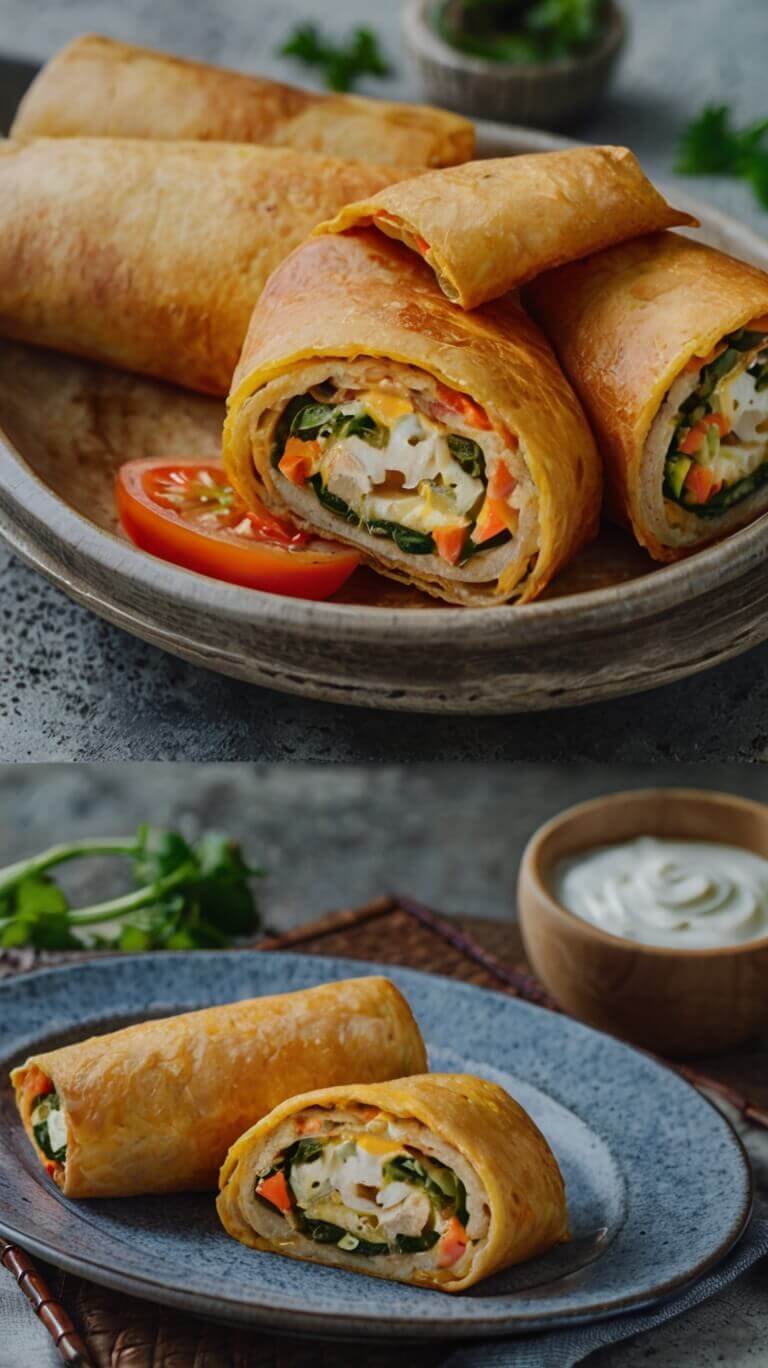 Veggie Omelette Roll Recipe