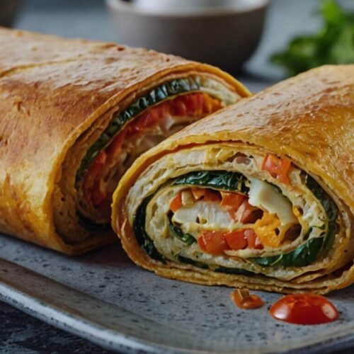 Veggie Omelette Roll Recipe