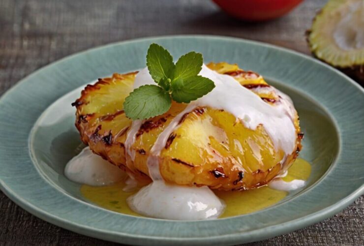 Fried Pineapple with Coconut Sauce Recipe