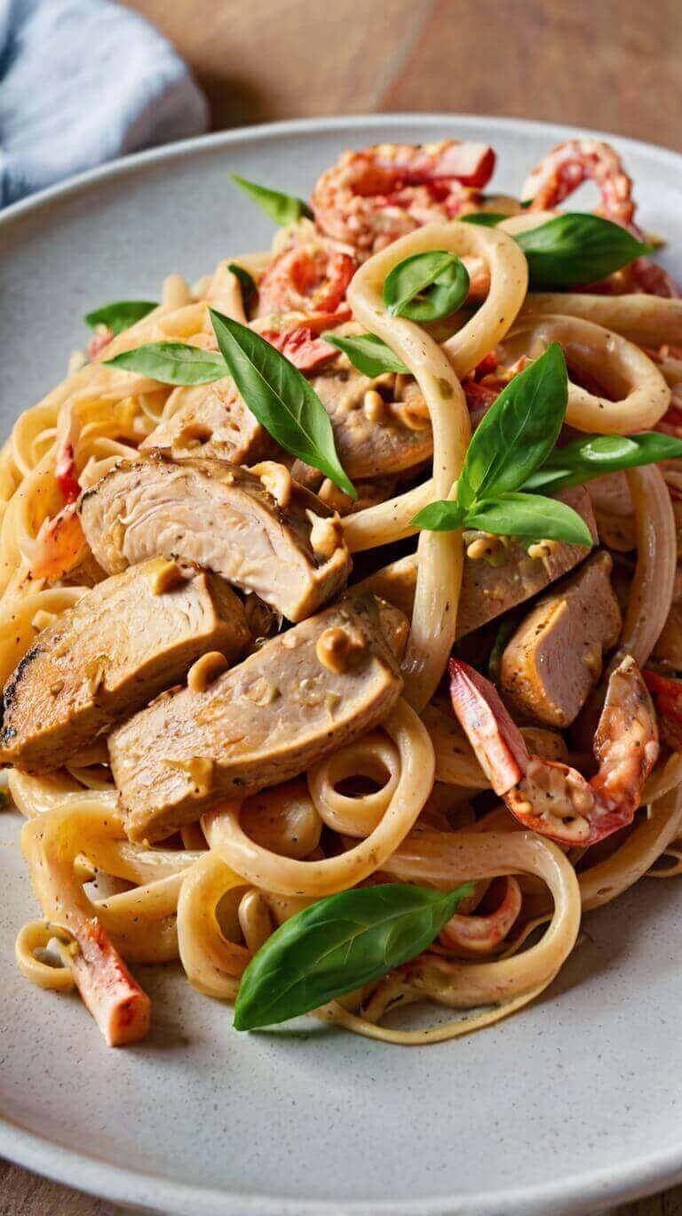 Cashew Cream Cajun Chicken Pasta 