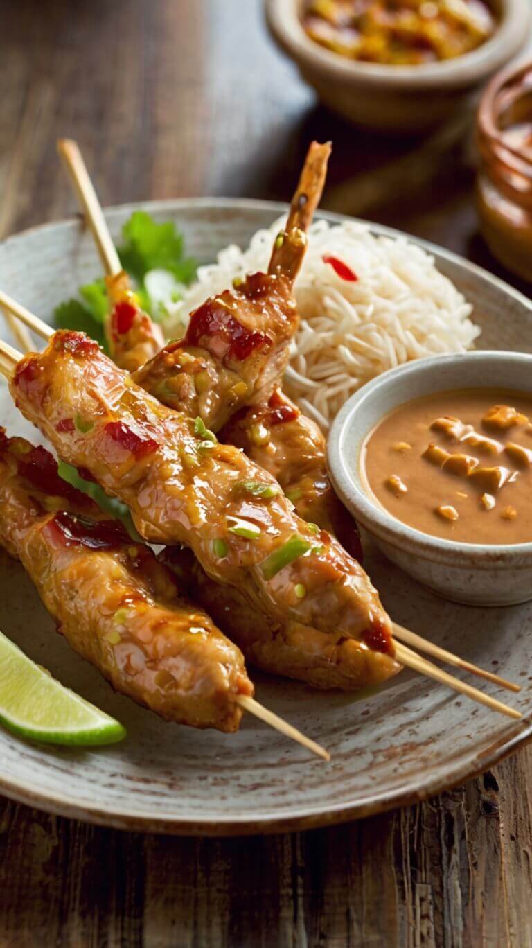 Chicken Satay with Easy Thai Peanut Sauce