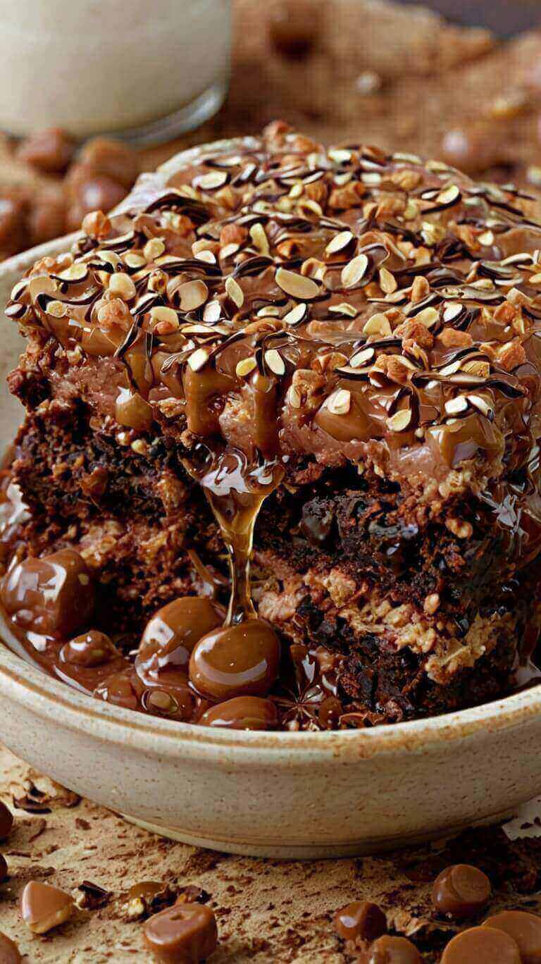 Chocolate Caramel Dump Cake 