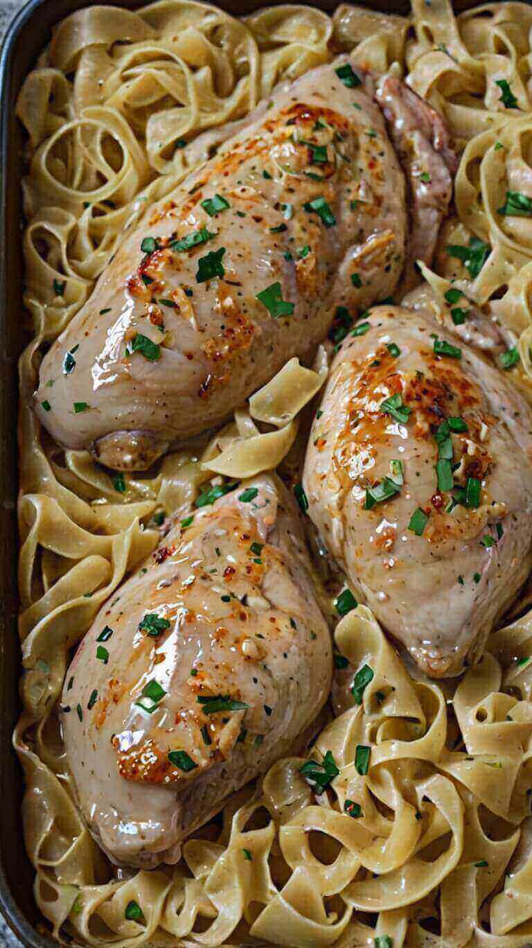 One Pan Chicken With Buttered Noodles 