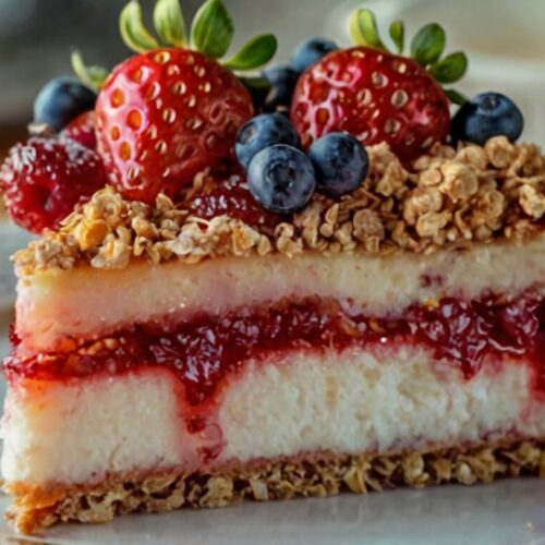 Berrylicious Strawberry Crunch Cheesecake Recipe