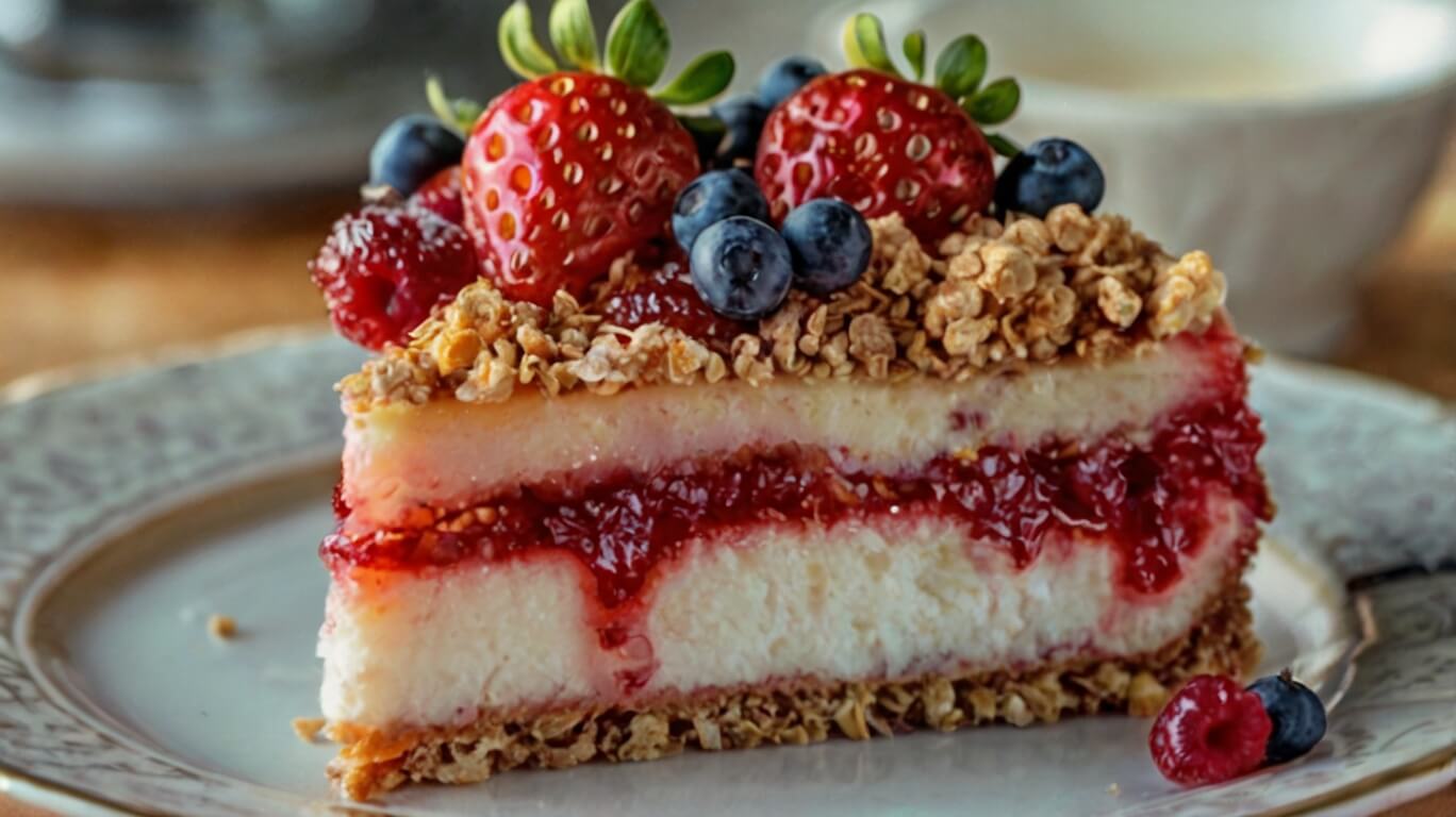Berrylicious Strawberry Crunch Cheesecake Recipe