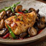 Black Pepper Chicken with Mushrooms 