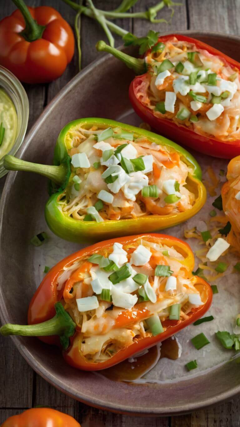 Buffalo Chicken Stuffed Peppers
