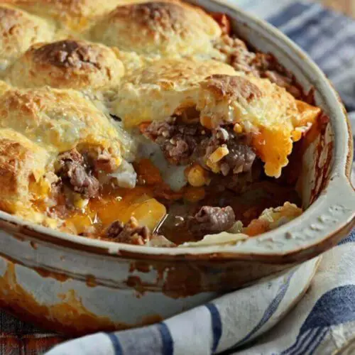 Cheddar Biscuit And Ground Beef Cobbler Recipe