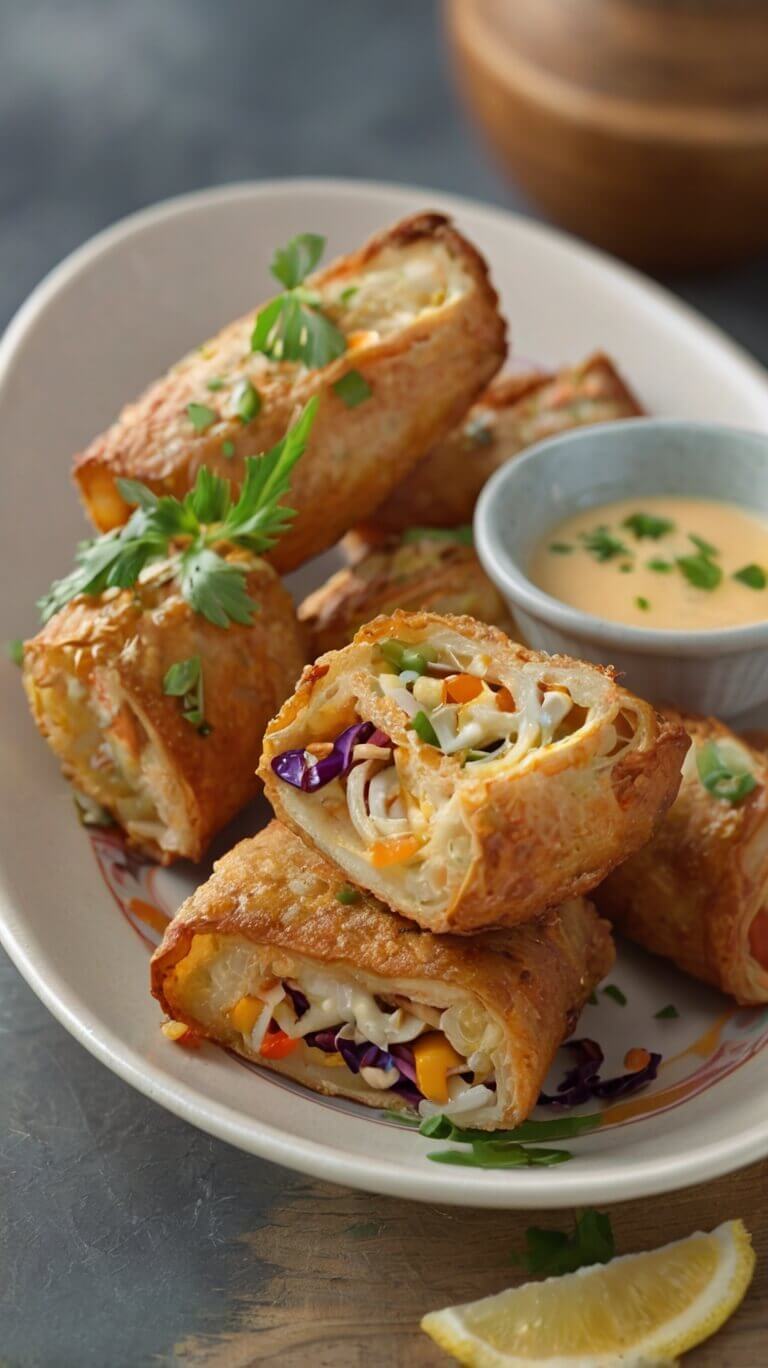 Crab Cake Egg Rolls