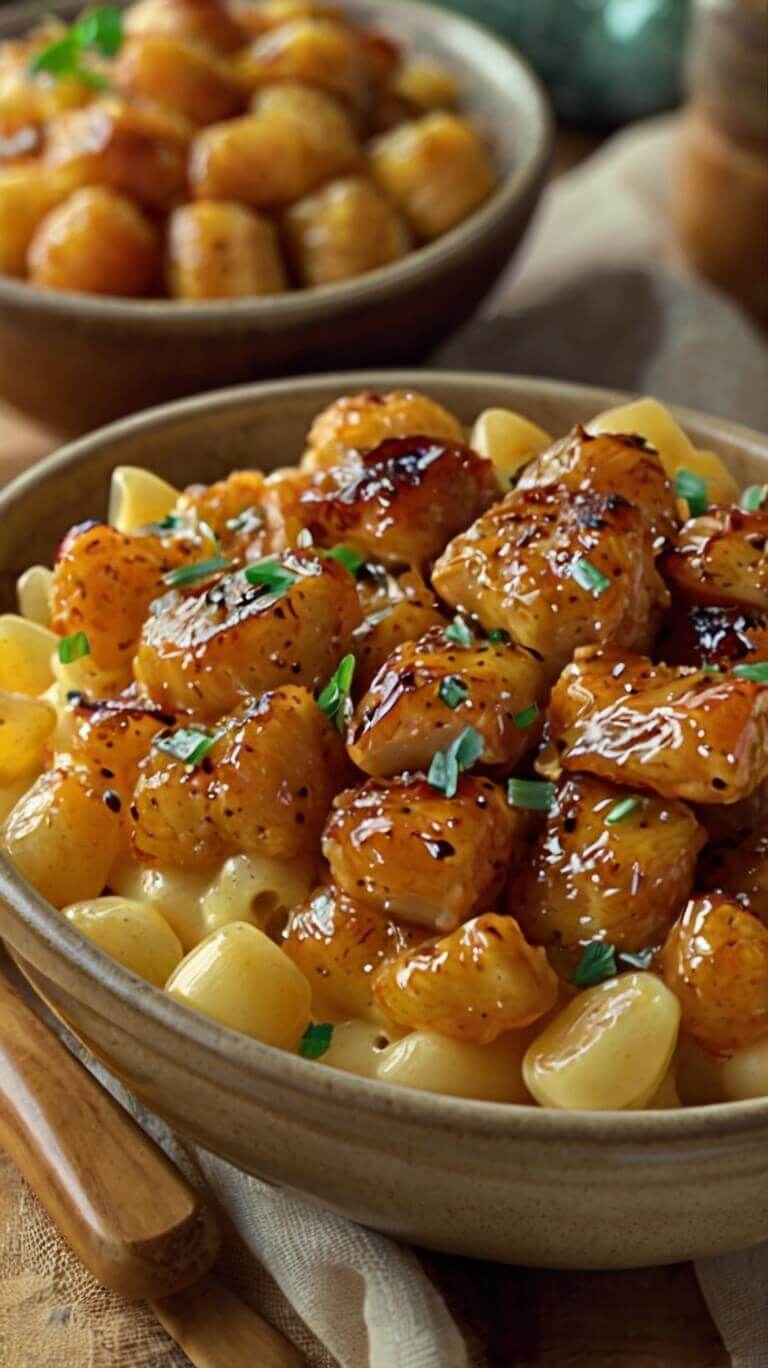Creamy Honey Pepper Chicken Mac and Cheese