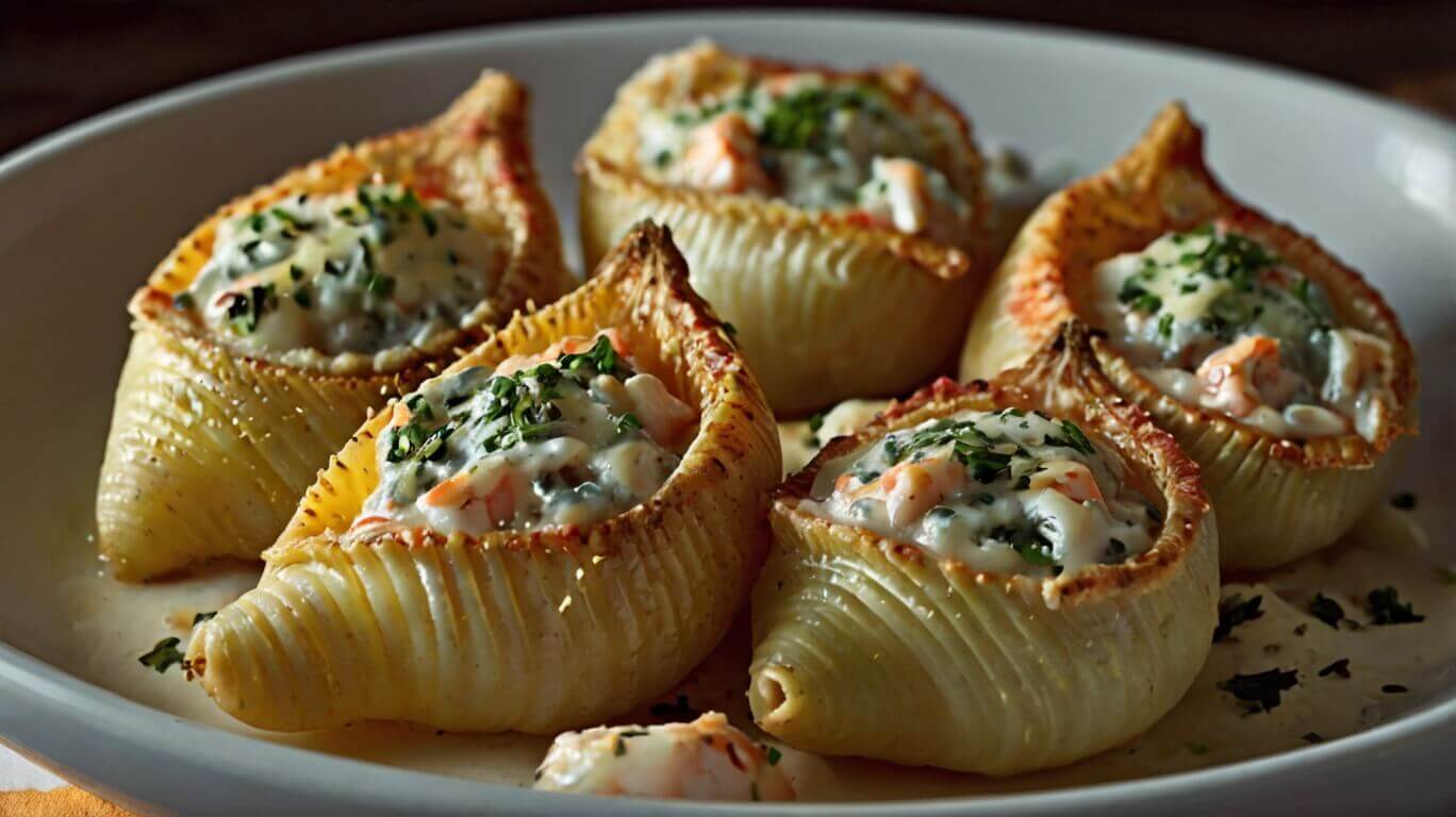 Creamy Seafood Stuffed Shells Recipe