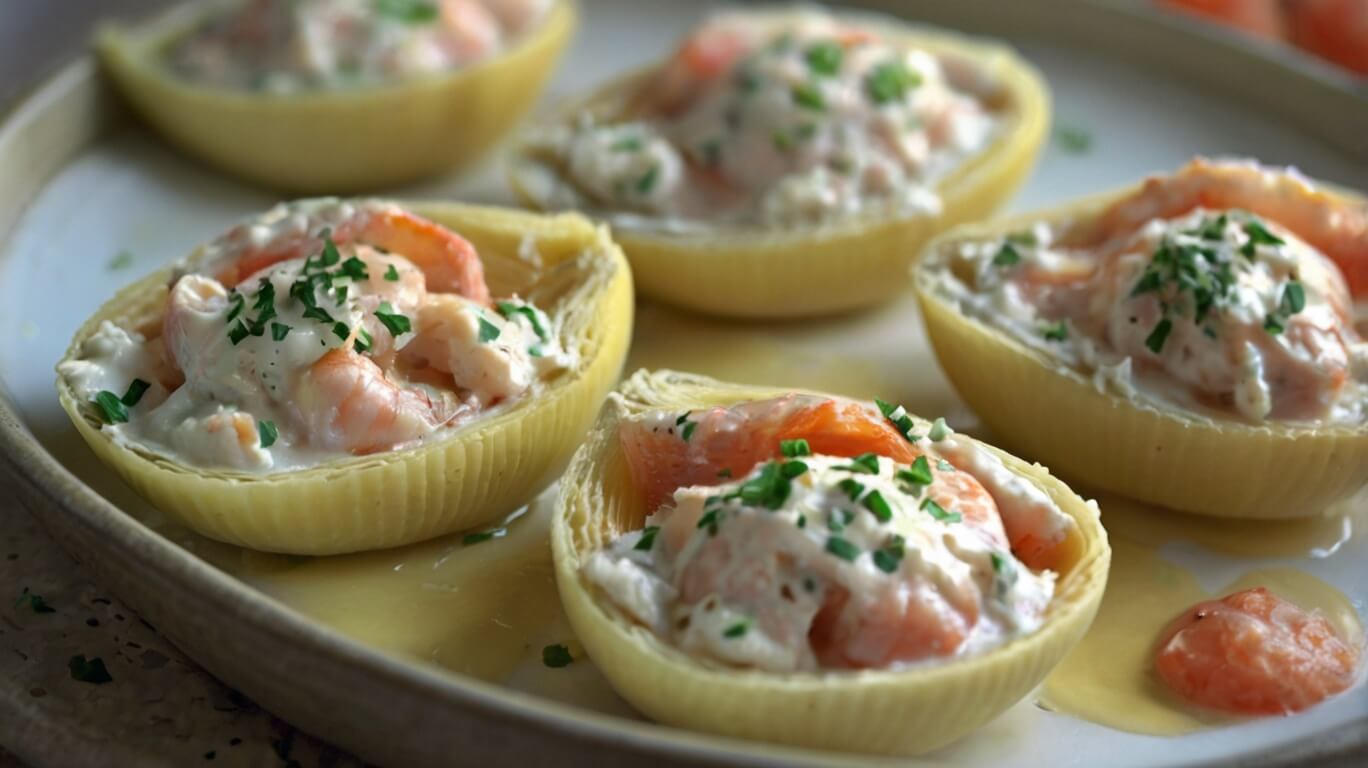 Creamy Seafood Stuffed Shells Recipe