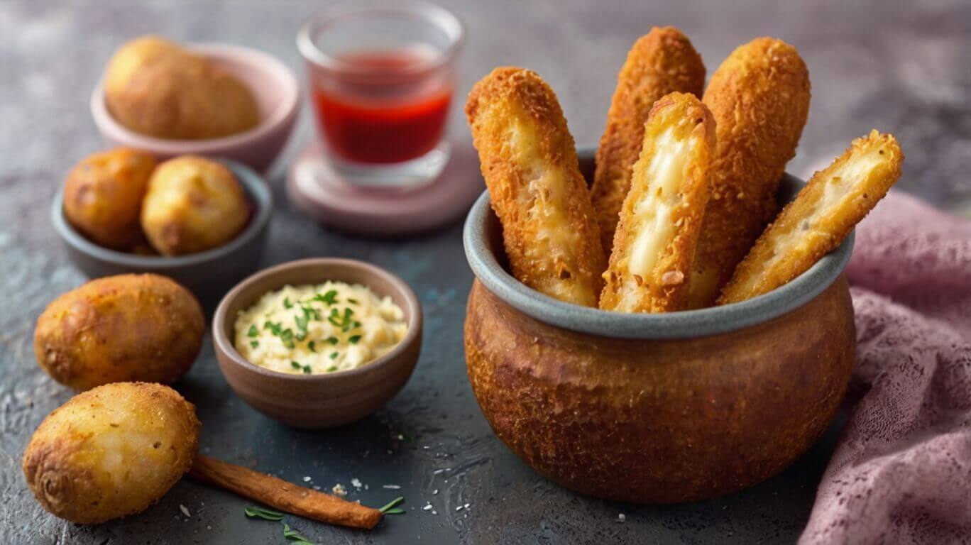 Crispy Homemade Potato Cheese Sticks Recipe