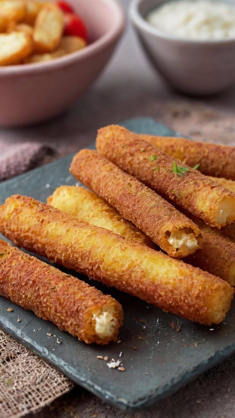 Crispy Homemade Potato Cheese Sticks 