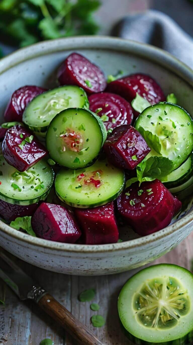 Fresh Beet and Cucumber Salad