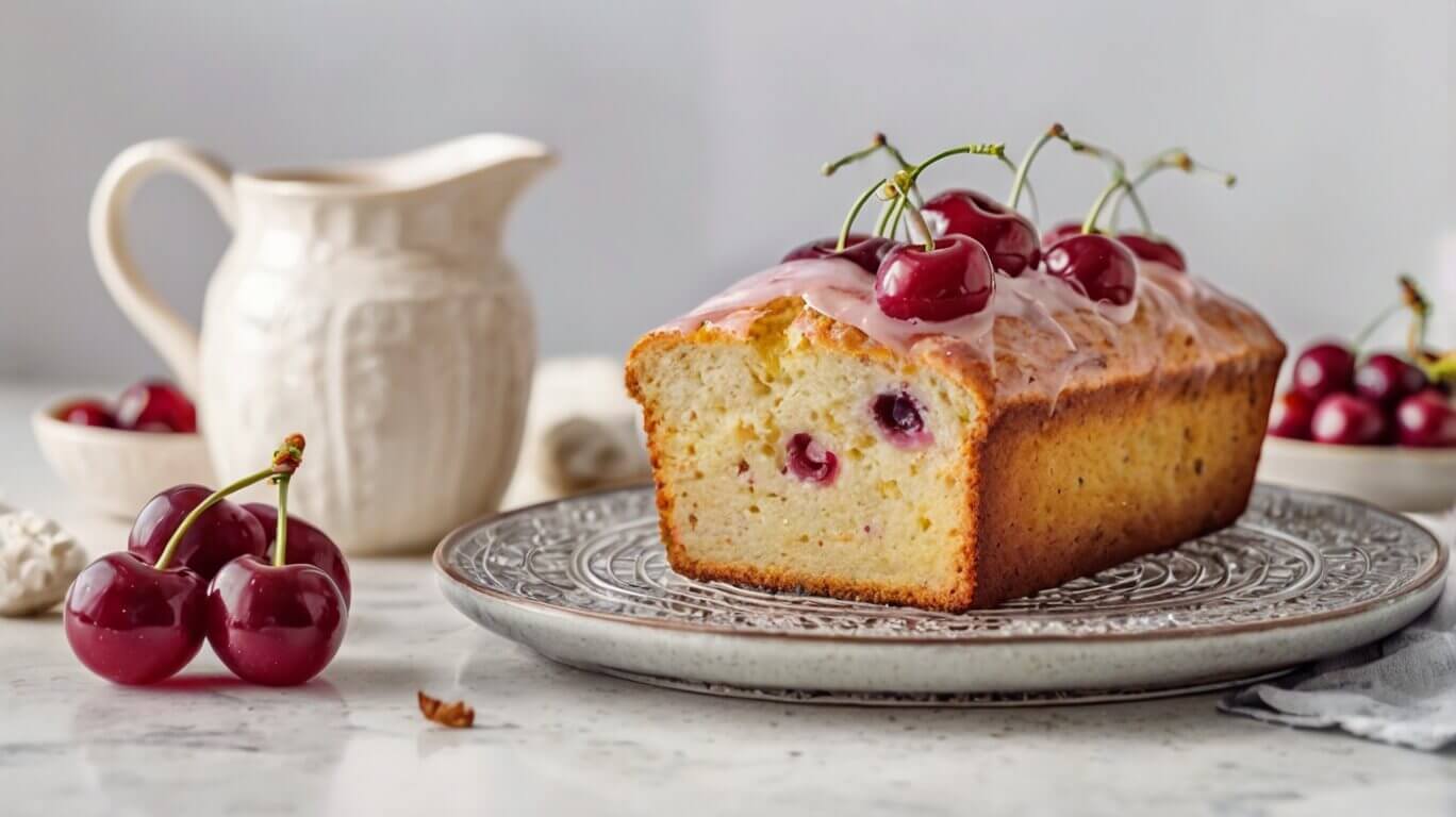 Fresh Cherry Loaf Cake Recipe