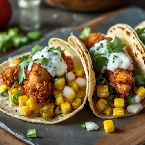 Fried Chicken Street Corn Tacos Recipe