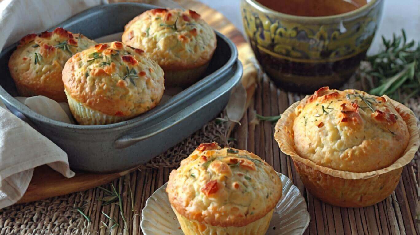 Garlic Rosemary Focaccia Muffins Recipe