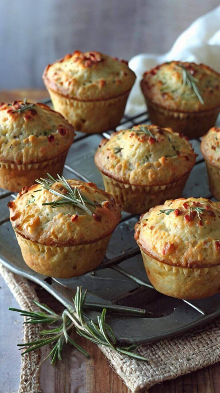 Garlic Rosemary Focaccia Muffins 