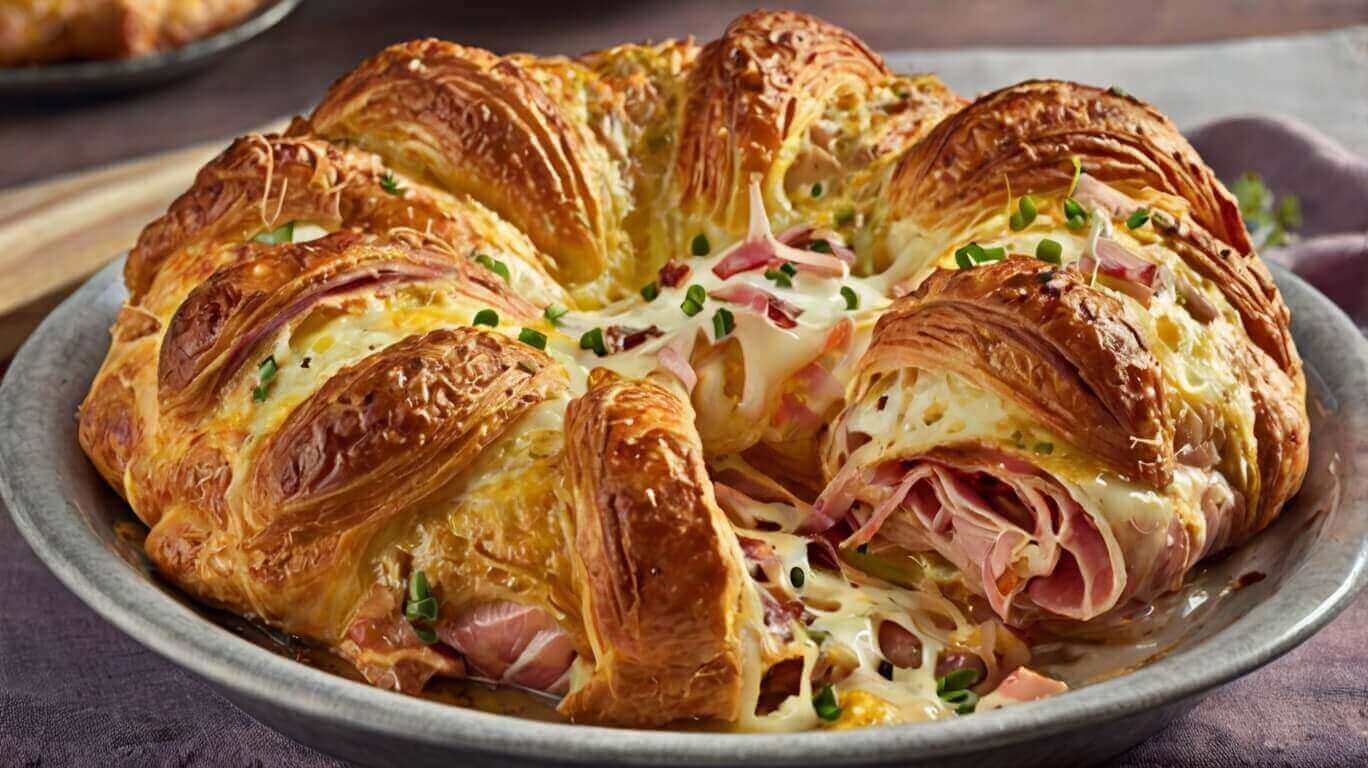 Ham and Cheese Croissant Casserole Recipe