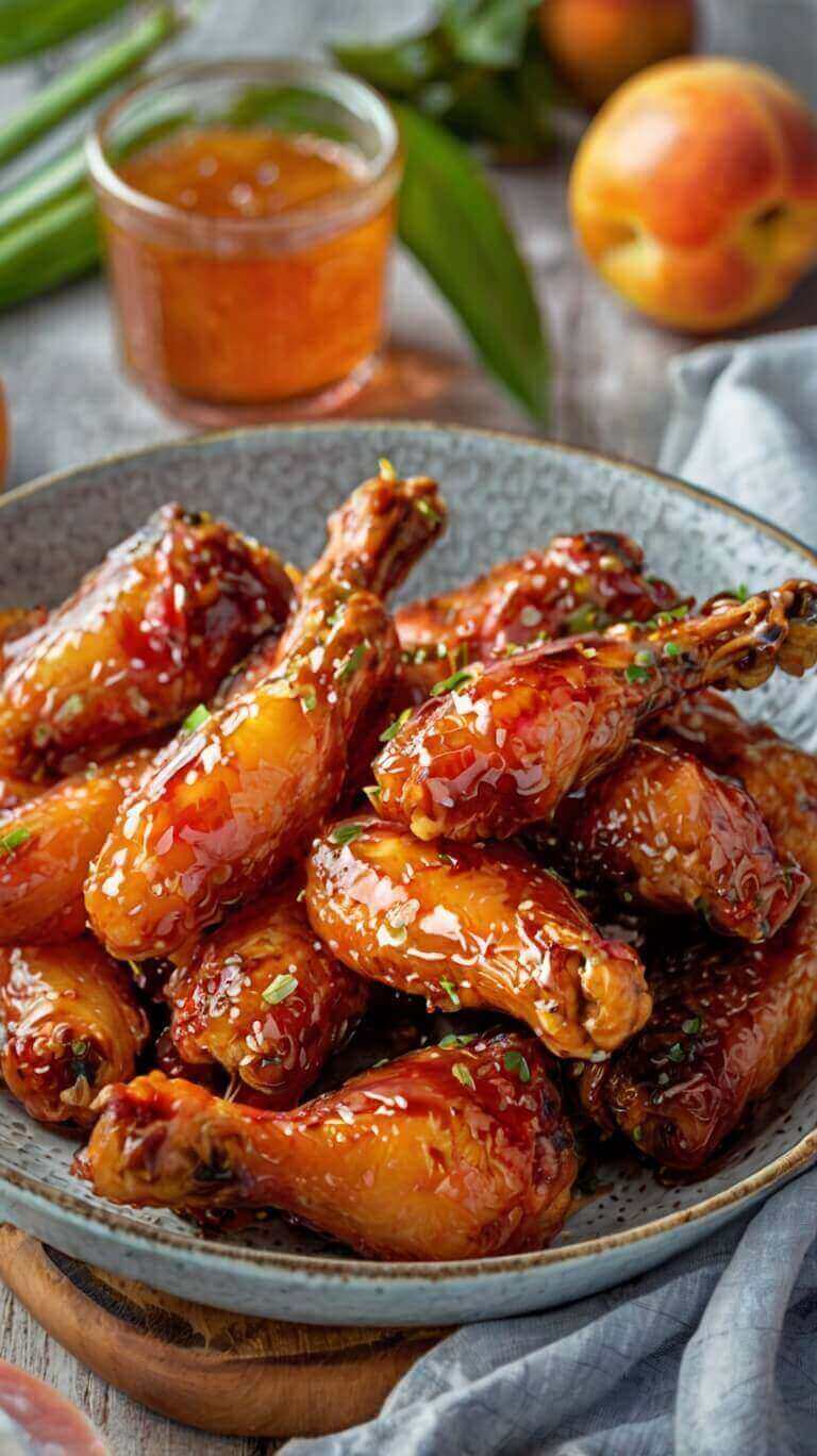 Hot Honey Peach Wings