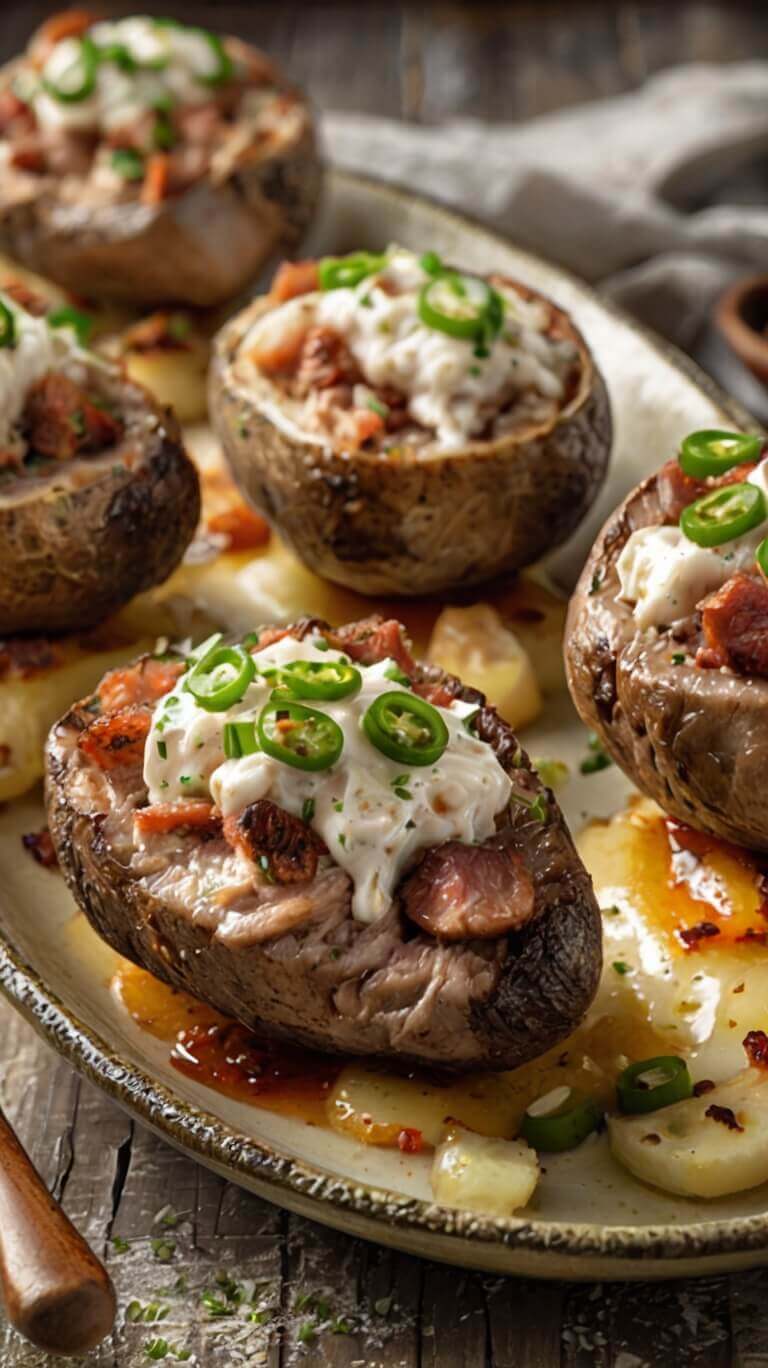 Loaded Baked Potato With Steak Bites