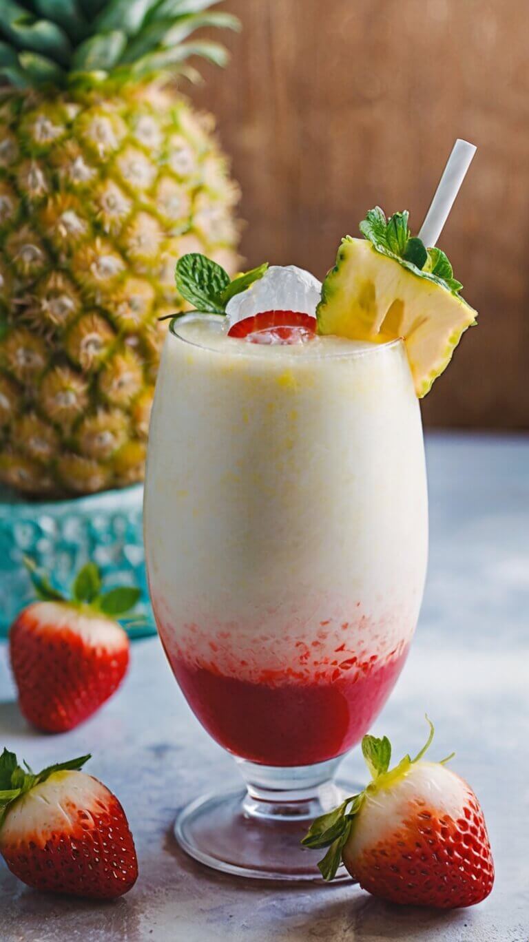 Non Alcoholic Strawberry Piña Colada