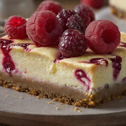 Raspberry Swirl Cheesecake Bars Recipe