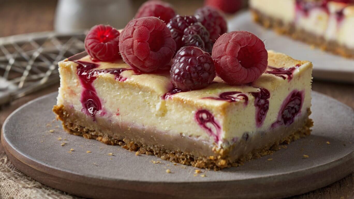 Raspberry Swirl Cheesecake Bars Recipe