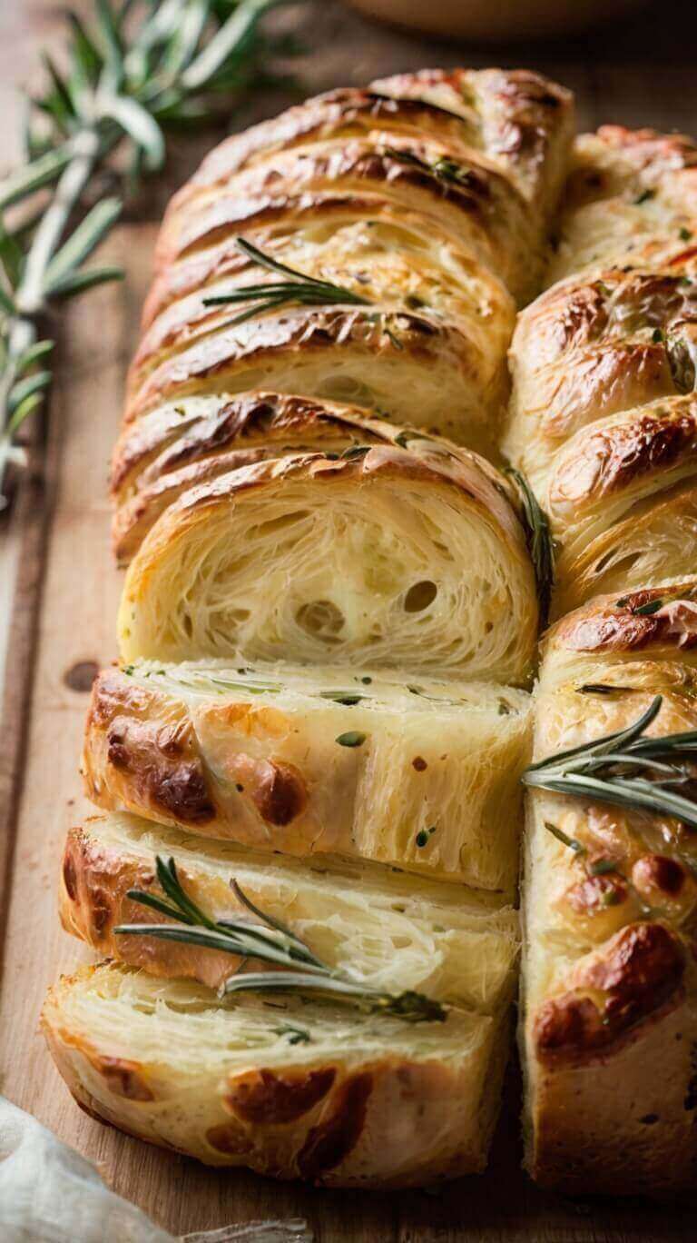 Rosemary Garlic Pull Apart Bread 