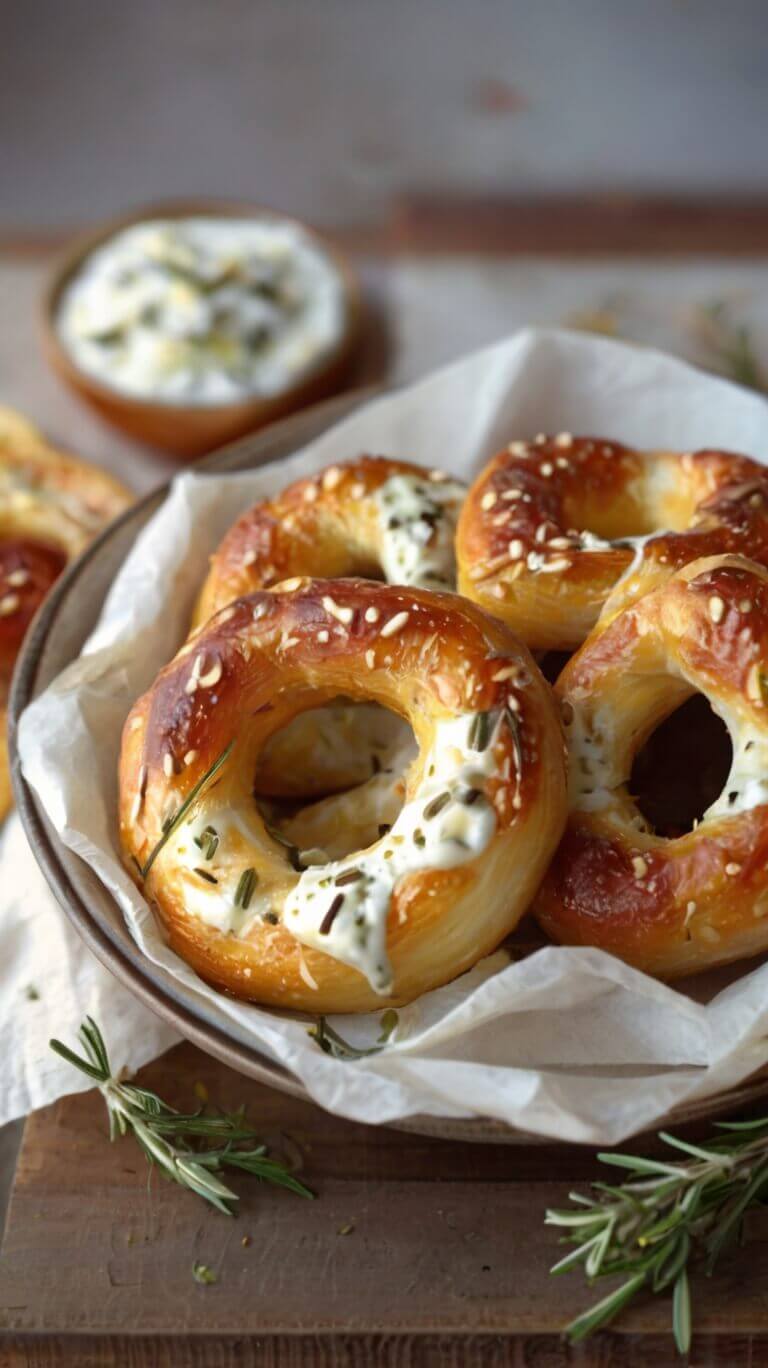 Rosemary Parmesan Mozzarella Pretzels