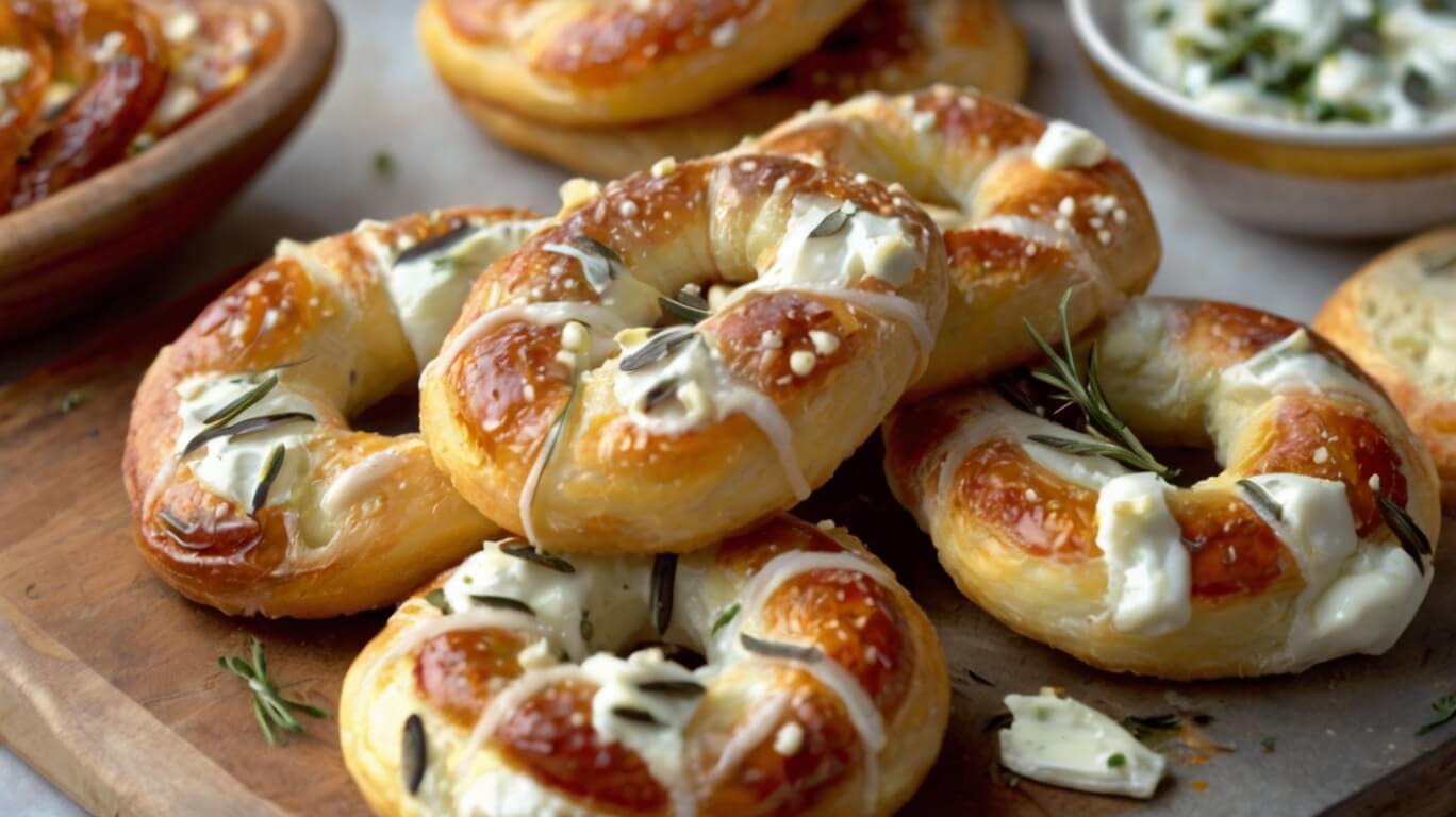 Rosemary Parmesan Mozzarella Pretzels Recipe