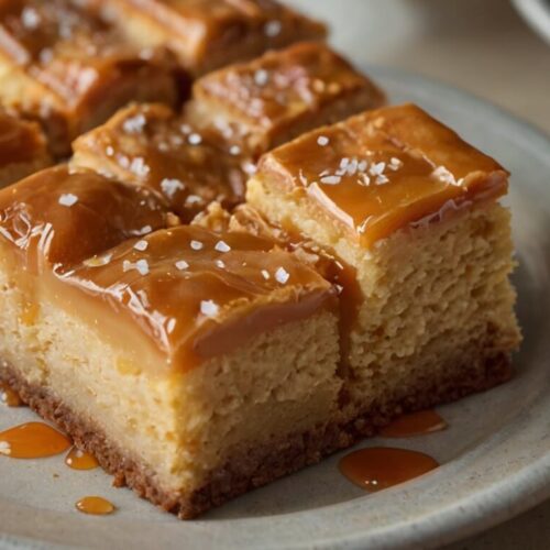 Salted Caramel Gooey Butter Bars Recipe