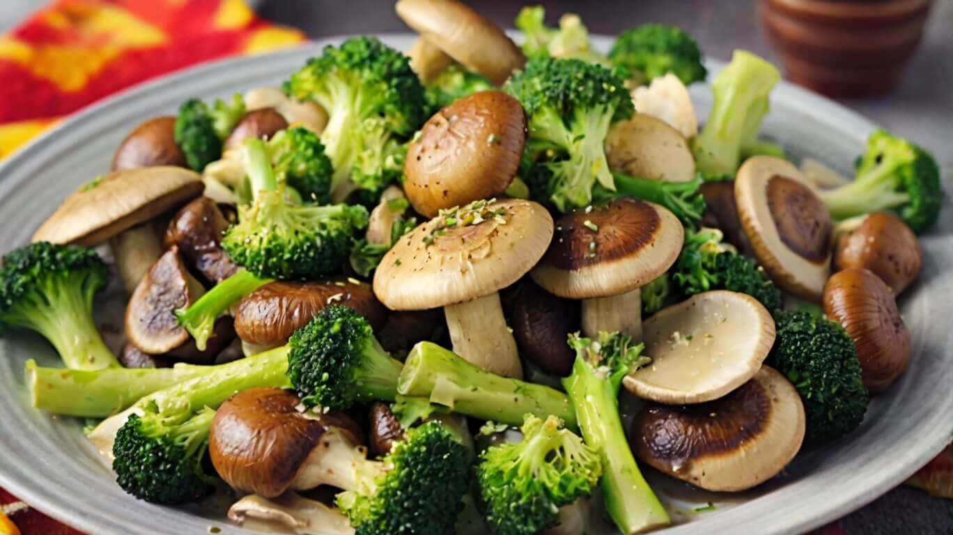 Sautéed Mushrooms with Broccoli Recipe