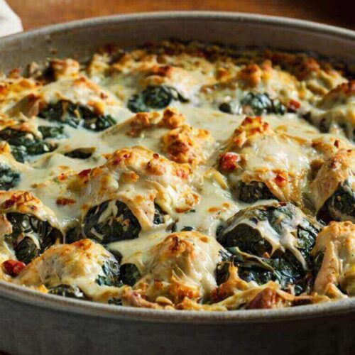 Spinach Casserole And Creamy Chicken Recipe