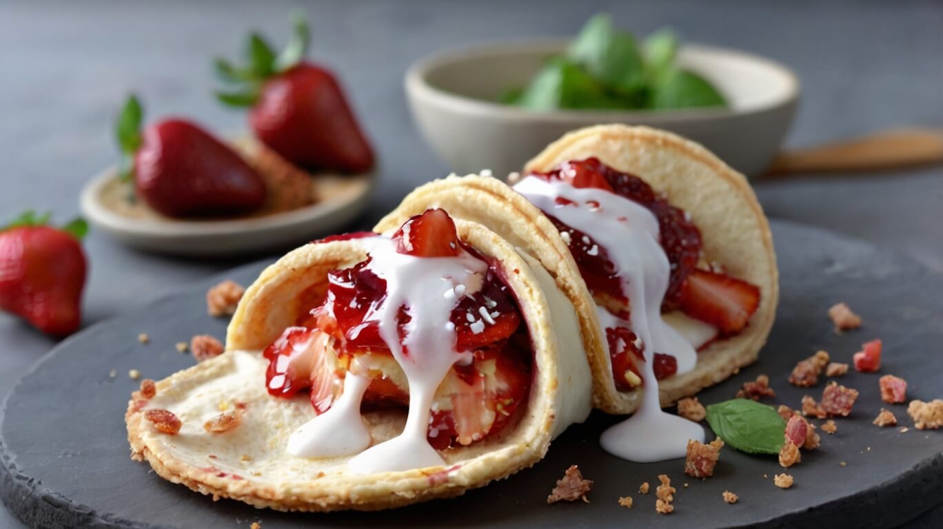 Strawberry Cheesecake Dessert Tacos Recipe