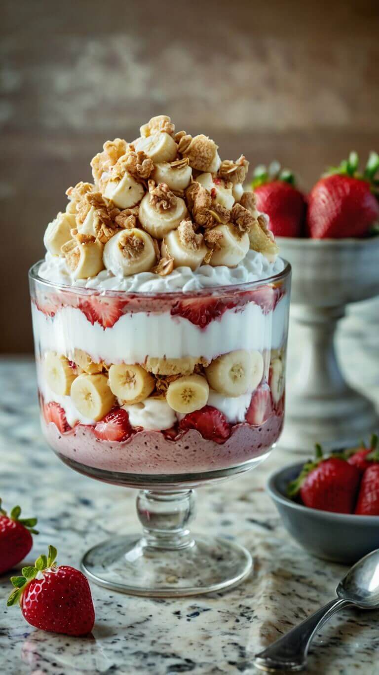 Strawberry Crunch Banana Pudding