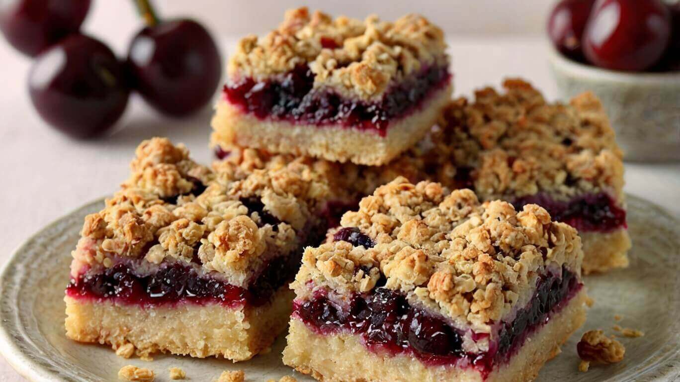 Sweet Cherry Crumble Bars Recipe