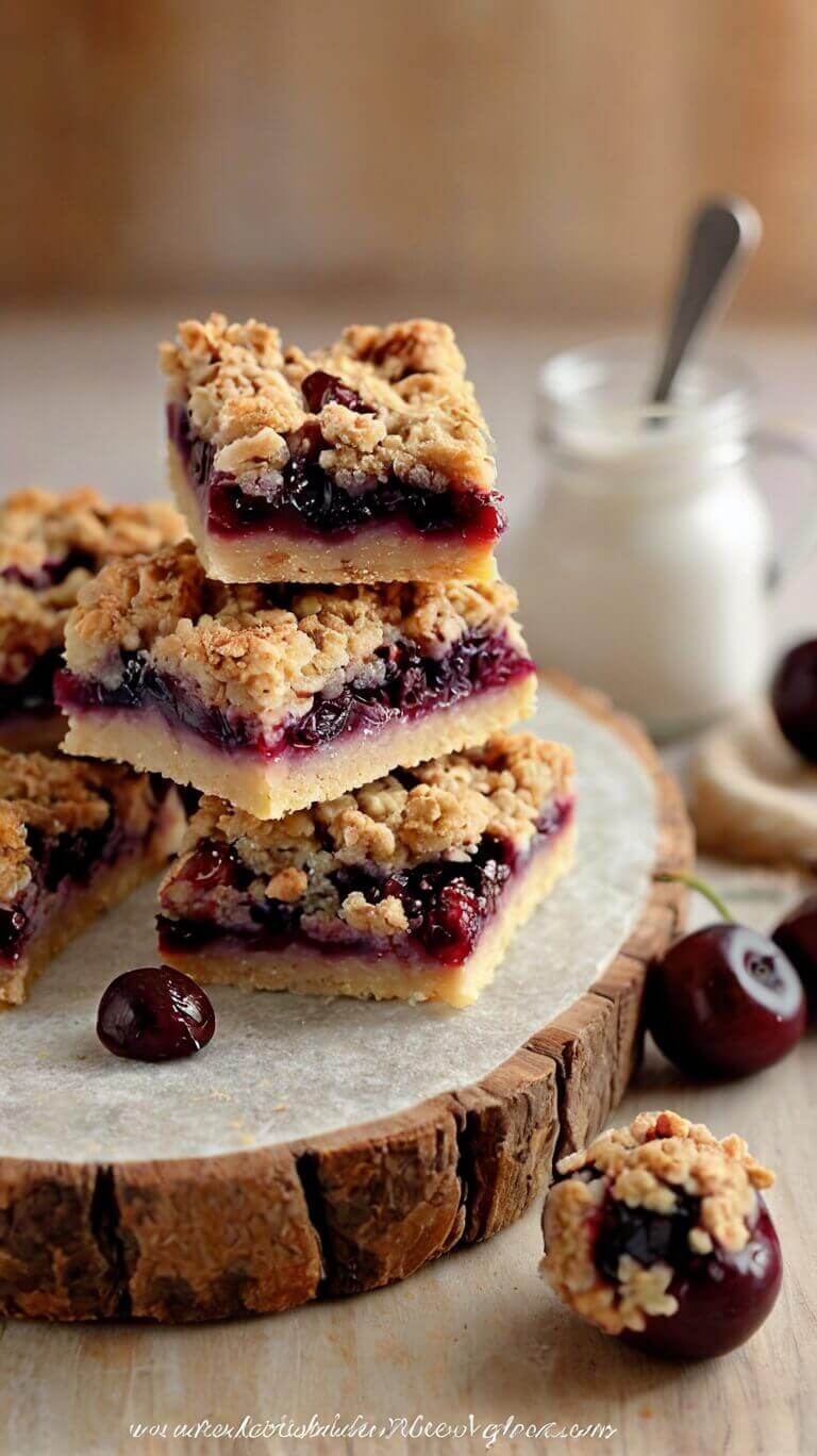 Sweet Cherry Crumble Bars