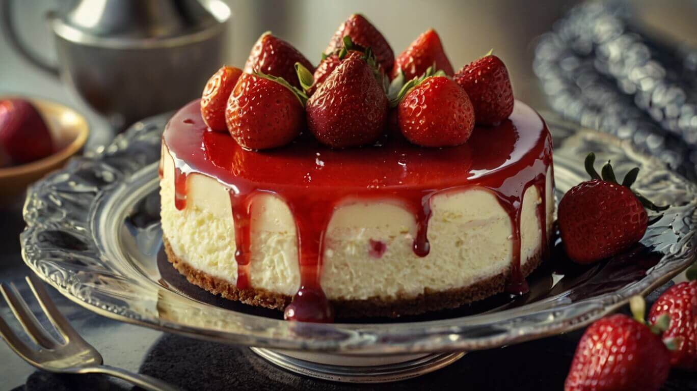 Velvet Strawberry Cheesecake Recipe