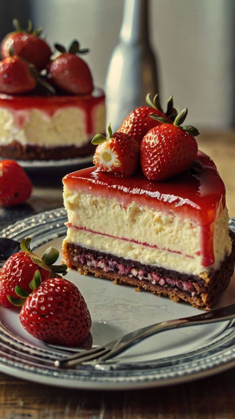 Velvet Strawberry Cheesecake