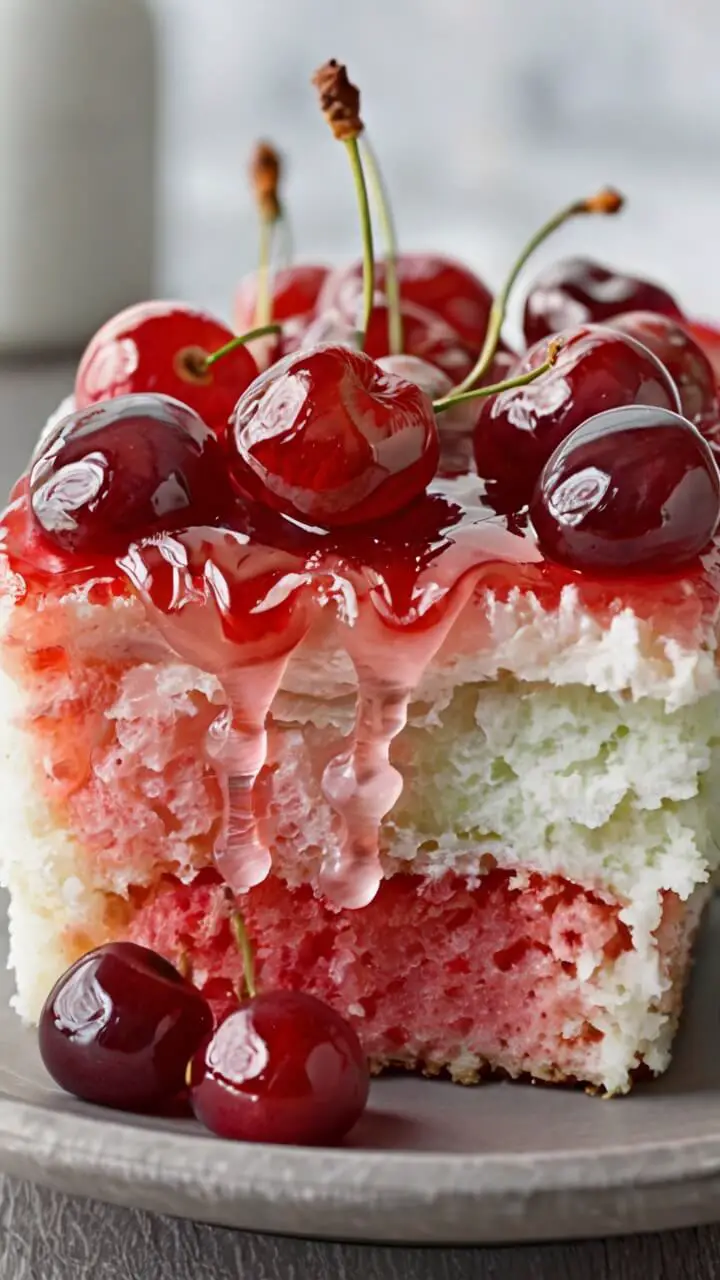 Delicious Cherry Poke Cake